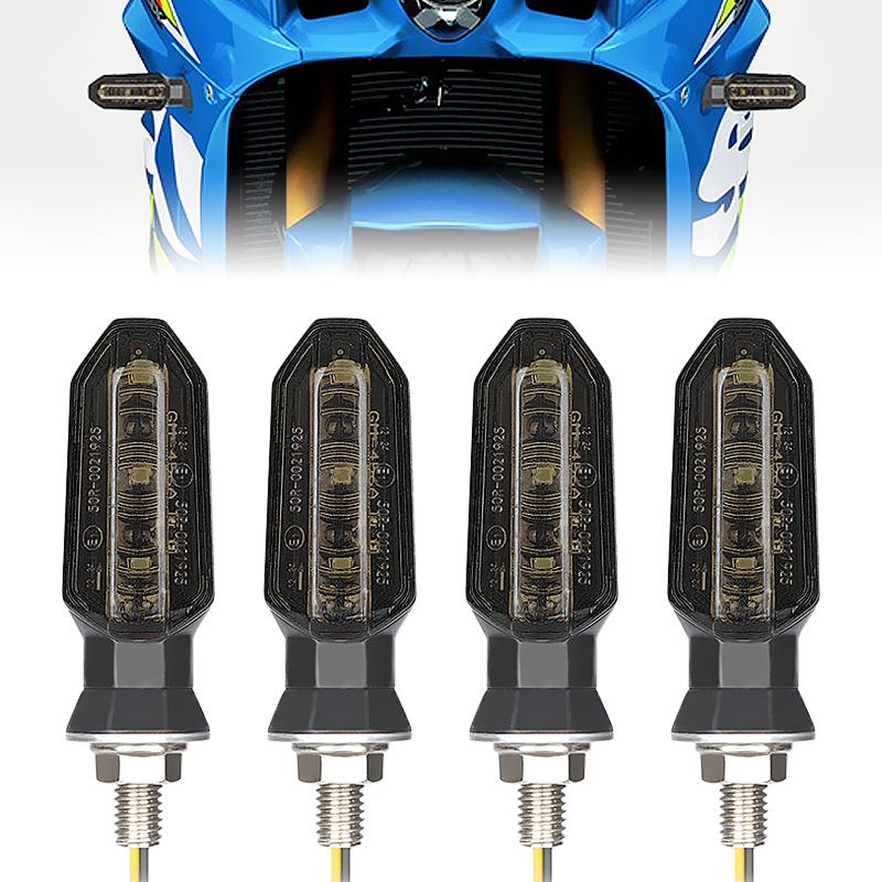 Motorcycle LED Turn Signal Lights 8mm Mini Flashing Light For Honda CBR500R CBR650F CB500X CRF250L MSX125 12V Moto Indicator
