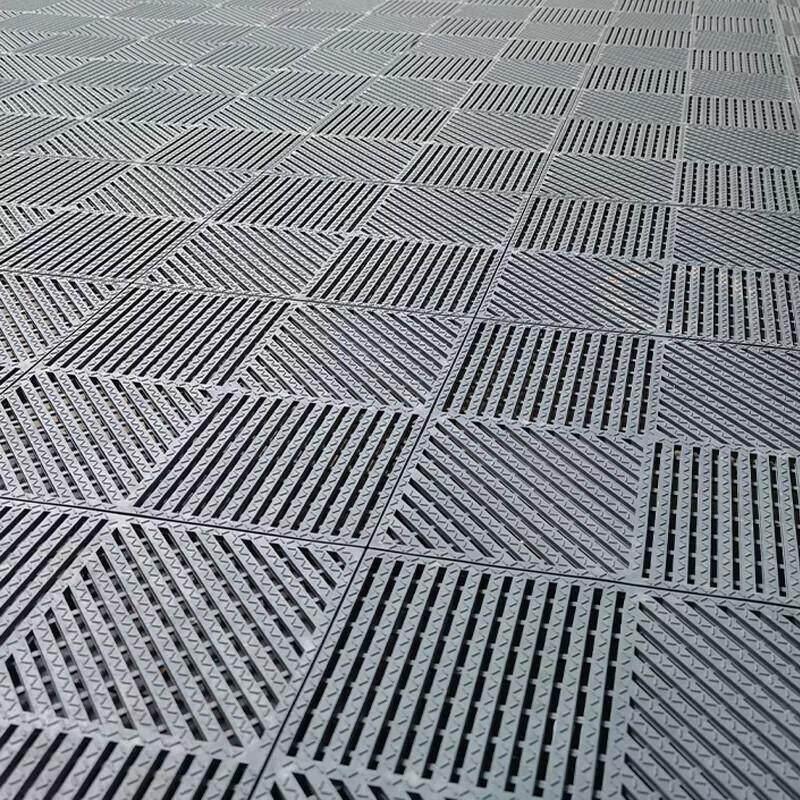 Ivory White Straight Grain Non-Slip Shower Mat (10-Pack)