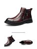 Men's 2025 Height-Increasing Genuine Leather Chelsea Martin Boots with Velvet Wool Lining