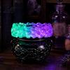 Dekorativer Kerzenhalter Halloween Kessel LED Blasenlicht Farbwechselnde Hexentranklampe Gruselige Gotische Dekoration Leuchtet für Party Wohnkultur