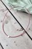 Handmade Choker with dark pink Seed Beads and Natural Heart Shell Pendant