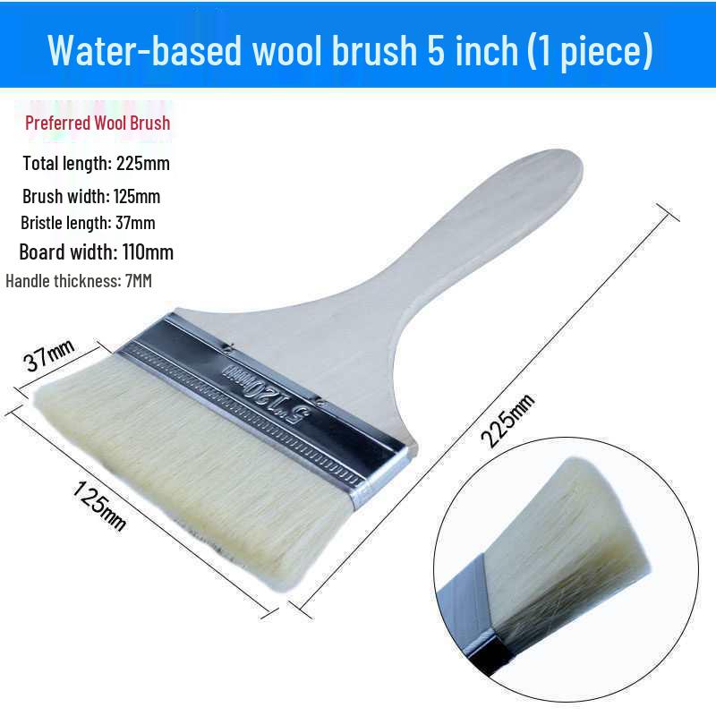 Wooden Handle Soft Bristle Paint & Cleaning Brush - 4 Inch