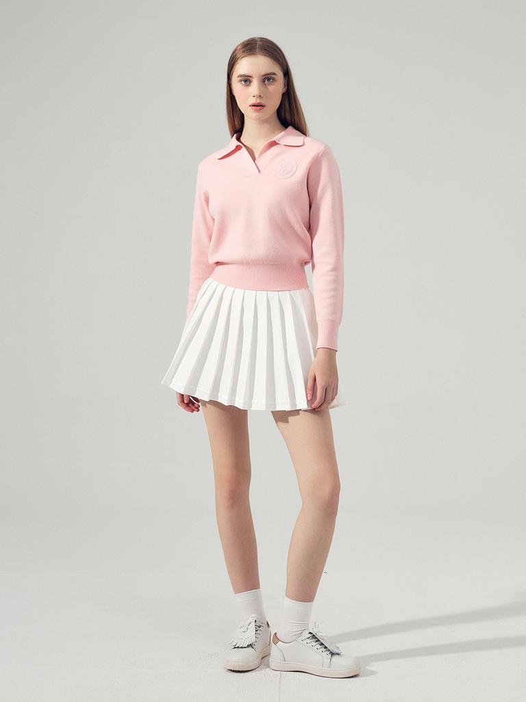 LORDLOAR Signature Collar Long Sleeve Knit D/Pink