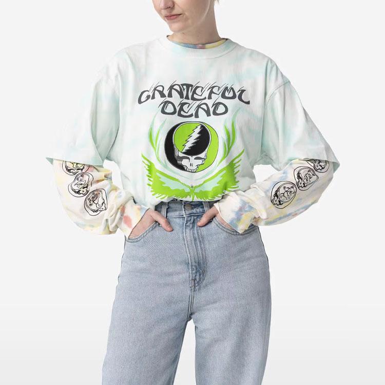 Levis X Grateful Dead Letter Print Short Sleeve T-Shirt Unisex T-Shirts Blue A1204-0002