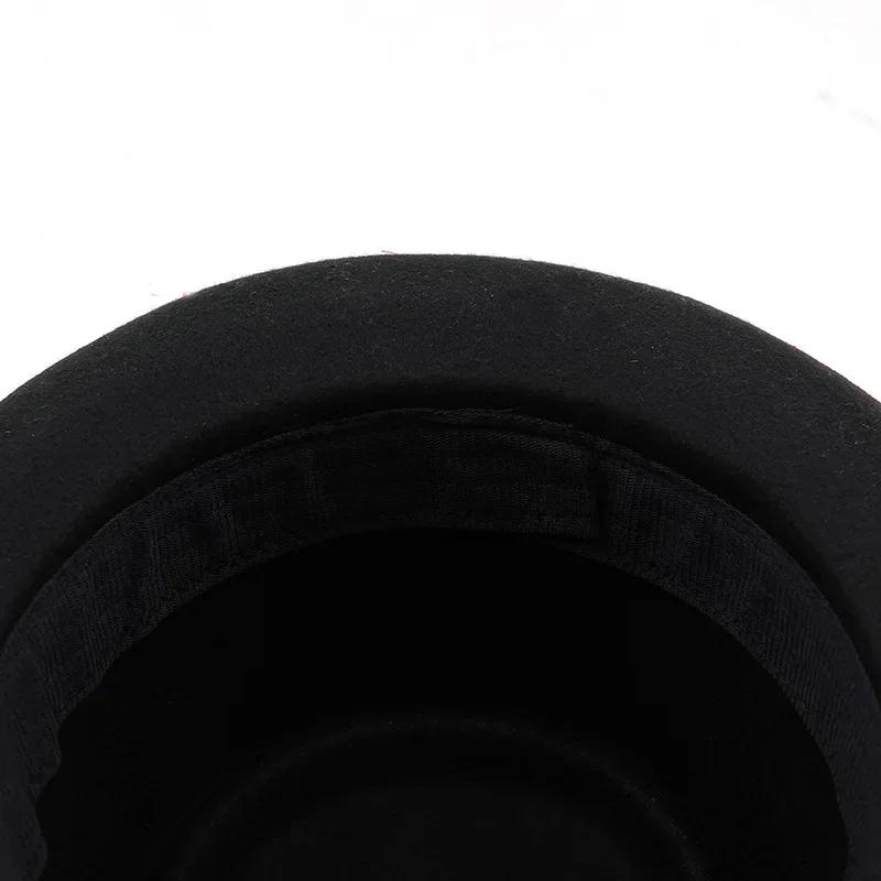 Stylish Unisex British Felt Fedora Pork Pie Hat Small Brim Classic Bowler for Party Daily Wear