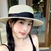French Style Beach Flat Top Hat Breathable Women's Sun Hat Sunscreen Straw Woven Hat  Outdoor