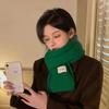 Women's Korean Style Soft Wool Knit Scarf - Winter Fashion, Thickened Warmth, Versatile for Students