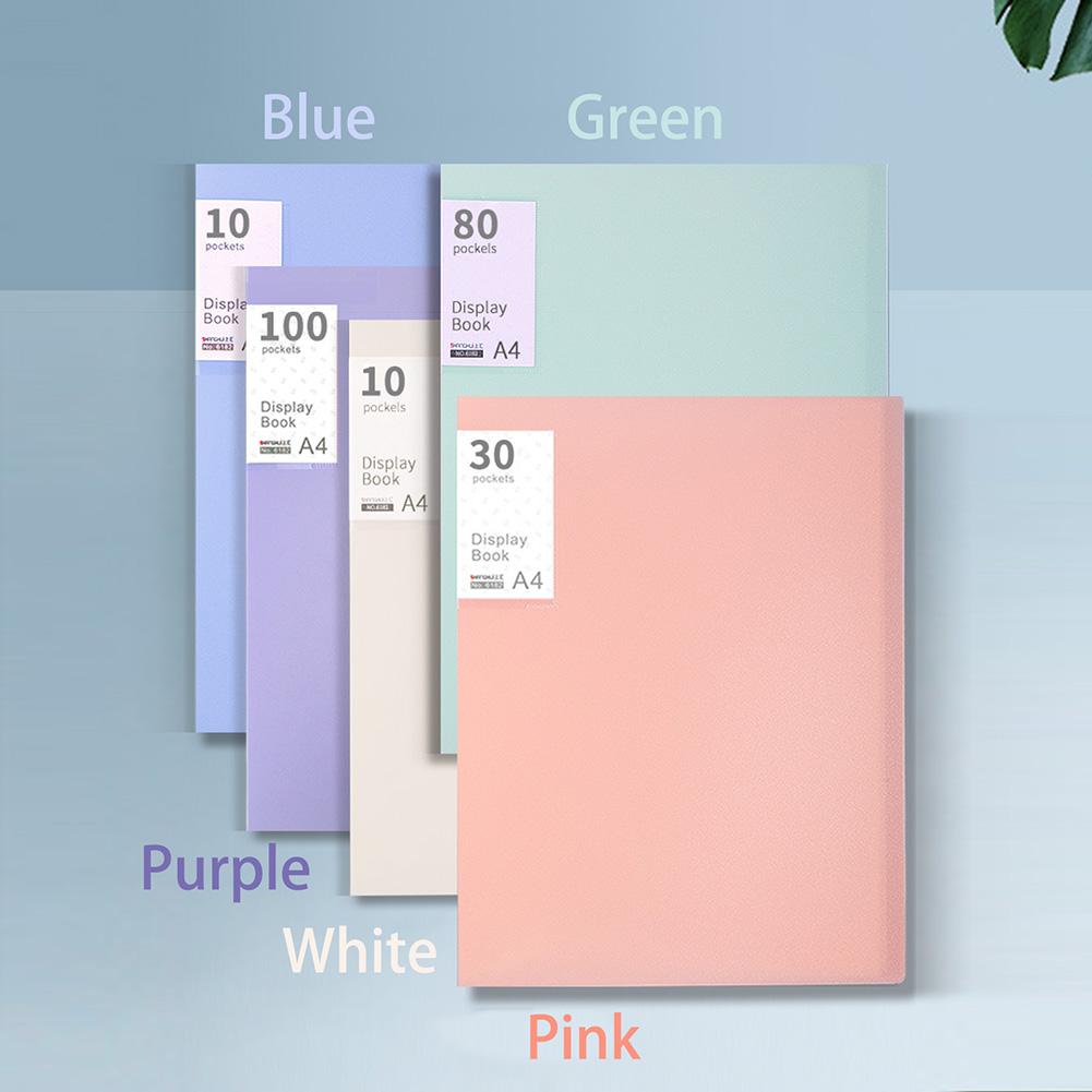 80page A4 Storage Folder,Durable & Fashionable With Clear View Panels Reusable File Organiser,Document Storage-Binder For Office