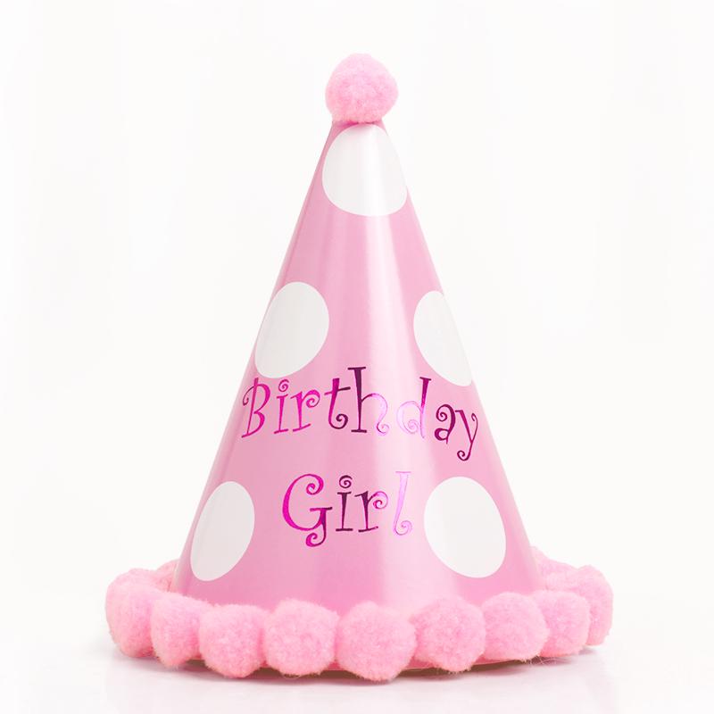 Creative Birthday Cake Pom-Pom Party Hat for Kids & Adults
