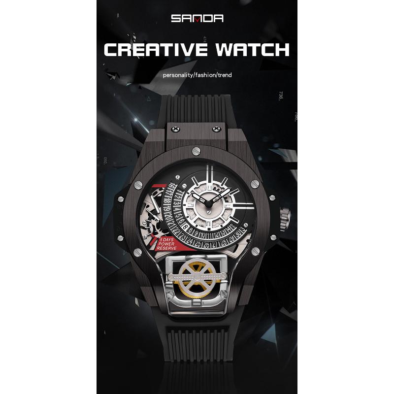 SANDA New World of Warcraft Drive Men's Watch Fashion Calendar Nights Light Syonatological Watch