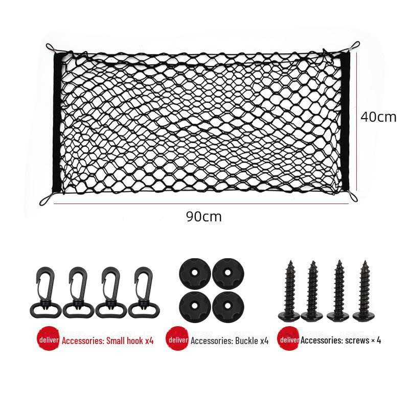 Car Trunk Storage Net Bag Set for Luggage and Supplies