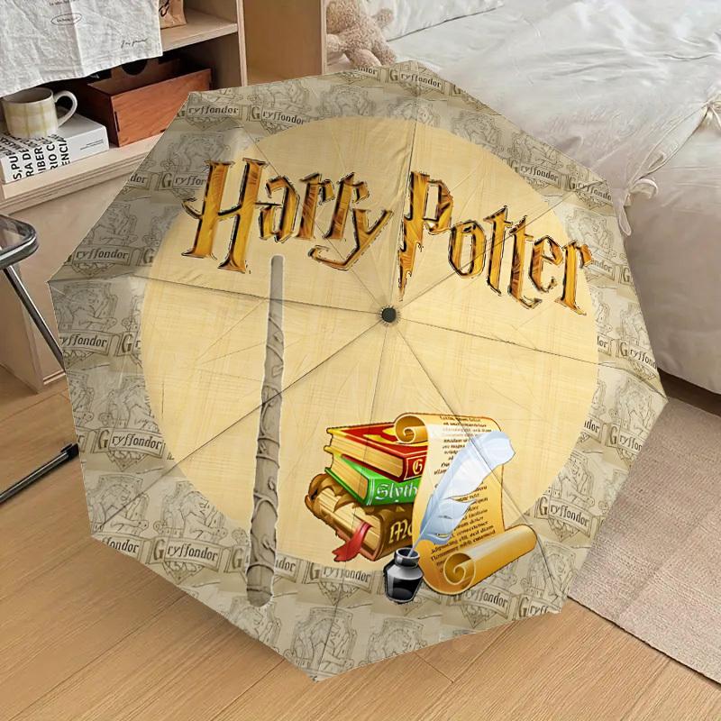 1 ks Mulan Harry Potter Deštník - 8 žeber vyztužený, automatické otevírání, lehký a odolný, roztomilý módní doplněk pro venkovní použití, D2693