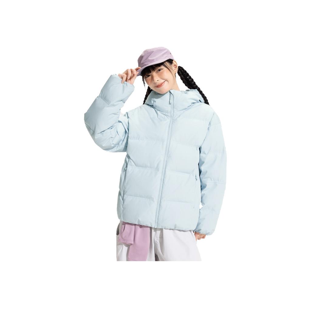 Li Ning CF Su Series White Windproof Moisture Wicking Water Resistant Loose Duck Down Short Jacket Unisex Jacket Frost-Blue AYMV157-6