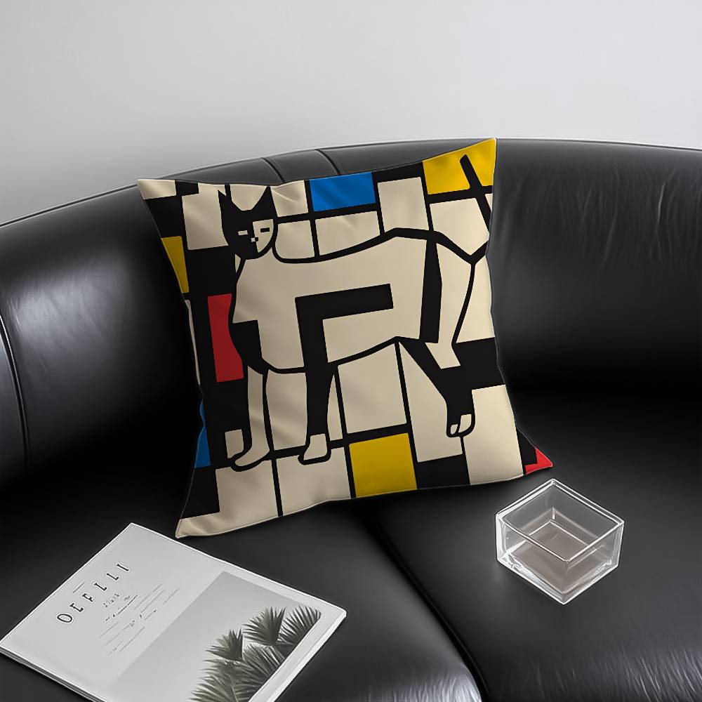 Abstract Geometry Line Modern Pillow Case Anti-dustmite Invisible Zipper Sofa Bed