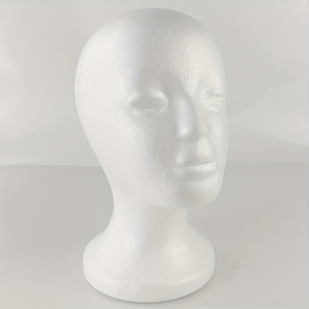 White Foam Head Mannequin for Wig Styling, Placement, Cosplay and Wig Display, Pin-Inserting Form for Wig Arrangement and Hair Styling