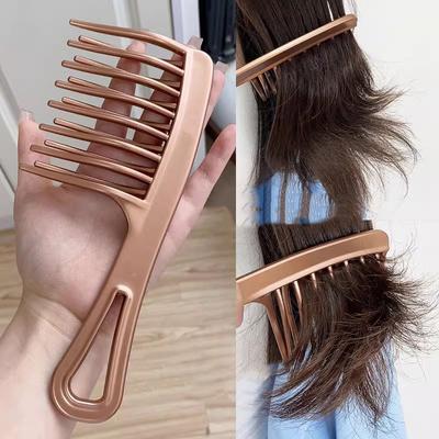 Double Row Wave Big Tooth Comb Wide Tooth Ladies Special Perm Curly Fluffy Plastic Brush Long Hair Styling Comb