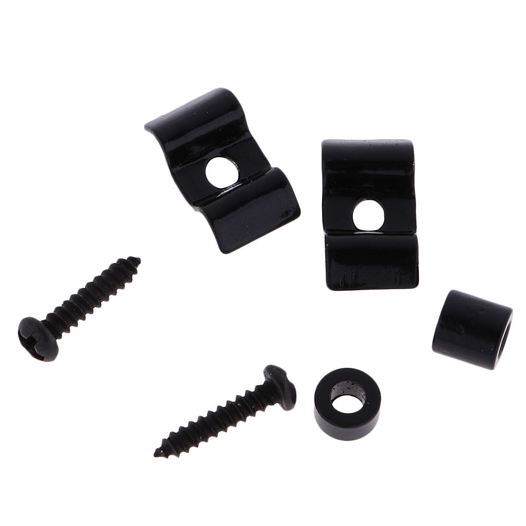 2Pcs Metal Guitar Chrome Roller String Tree Retainers for For Squier Electric Guitar Parts and Accessories