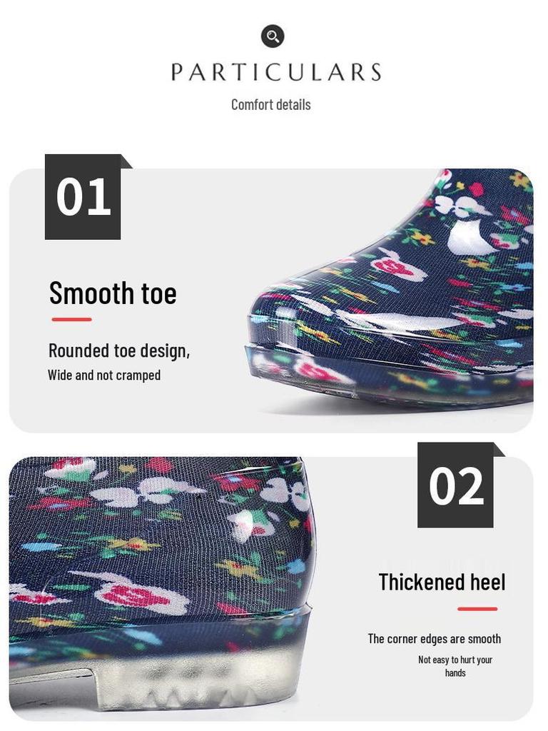 Damen Kristall Verschleißfeste Camouflage Regenstiefel - Modisches, Rutschfestes, Ganzjahres-Outdoor-Schuhwerk.