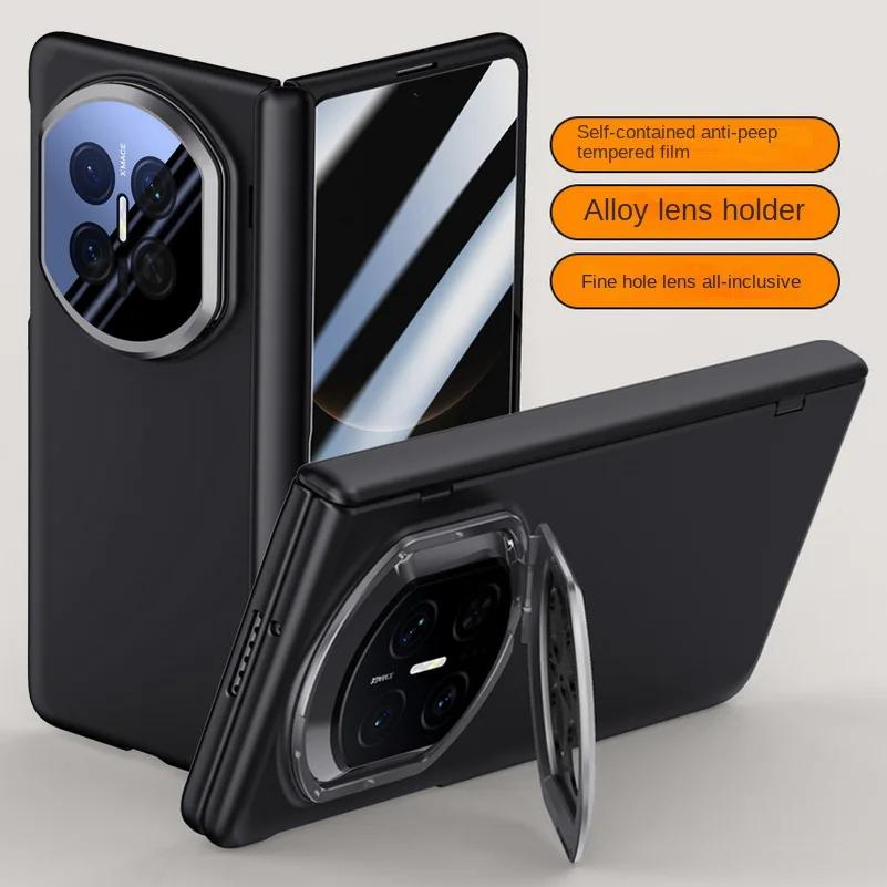 With Privacy Tempered Glass Film Full Protective case For Huawei Mate X7 mate x7 Spring Hinge Holder Camera protect Cover