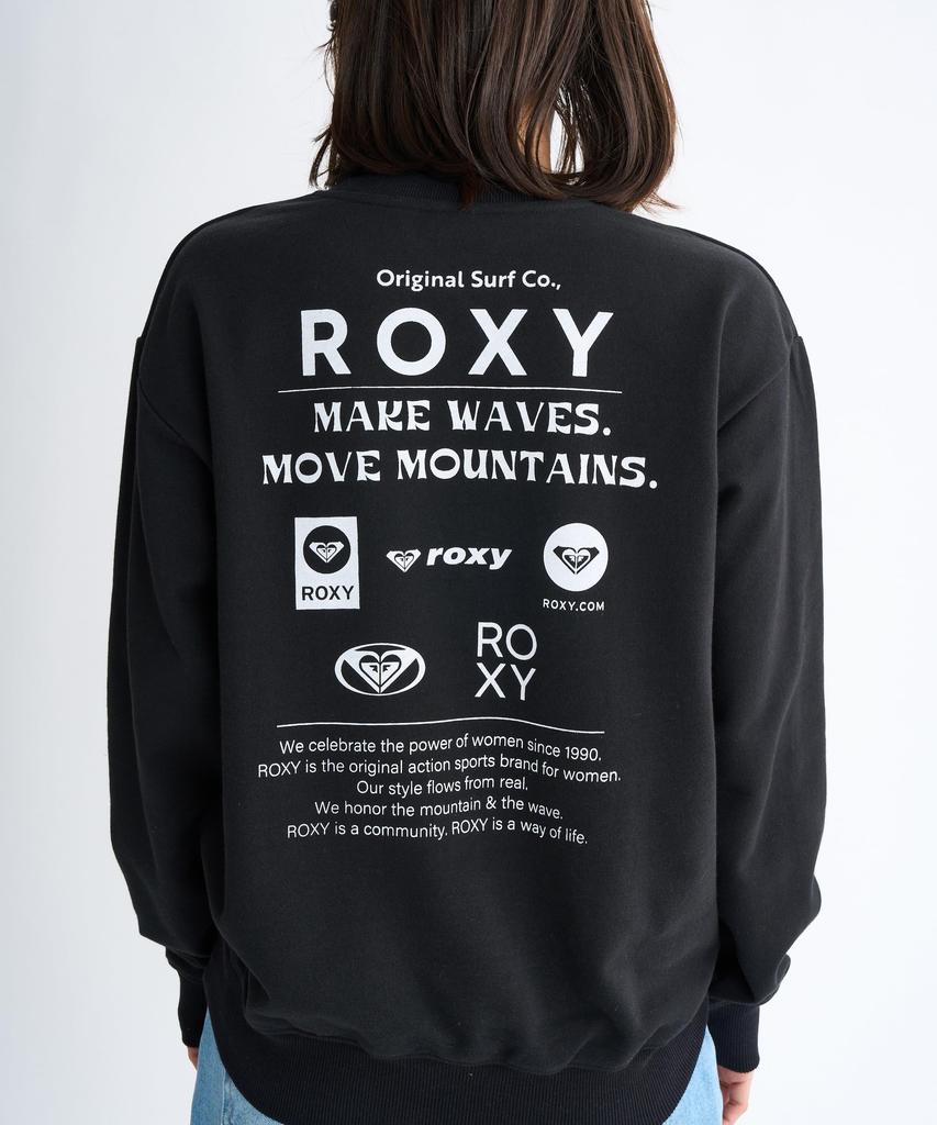 Roxy Damen Pullover Sweatshirt mit historischem Logo, Schwarz
