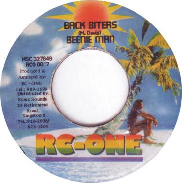 7inch Record BEENIE MAN - Back Biters RCO0017 Rc-One 1998 Jamaica Reggae, Ska & Dub Used