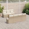 Garden Sofa Set with Cushions 8 Pcs Beige Poly Rattan