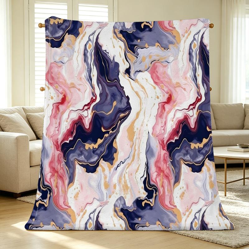 Lightweight Flannel Throw Blanket, Abstract Art Pattern, Soft Warm Cozy, Perfect for Home, Car, Halloween & Christmas