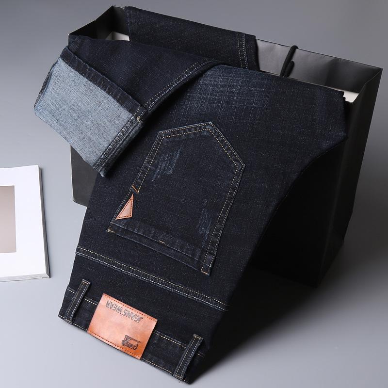 Modische Jeans Herren Frühling und Sommer Neue Hosen für Männer mittleren Alters Lockere Gerade Herrenhosen Business Vielseitig Elastisch Dünne Sektion Hosen