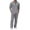 Men  Leisure  Hooded Hood  Half Zipper  Upper Garment  Trousers  Set