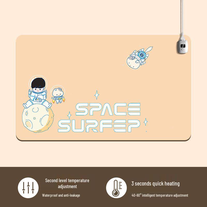 Large Heated Cartoon Desk Pad – Thick, Constant Temperature Mouse Pad for Home & Office