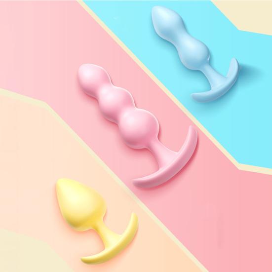 Yousheng 3Pcs/Set Anal Plug Easy To Clean Flirt Lightweight Beads Flexible Stimulator Butt Sex Toys for Women