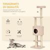 Sturdy Cat Tree with 5 Levels, Kennel, Playhouse, and Sisal Rope, Beige, Max 30kg