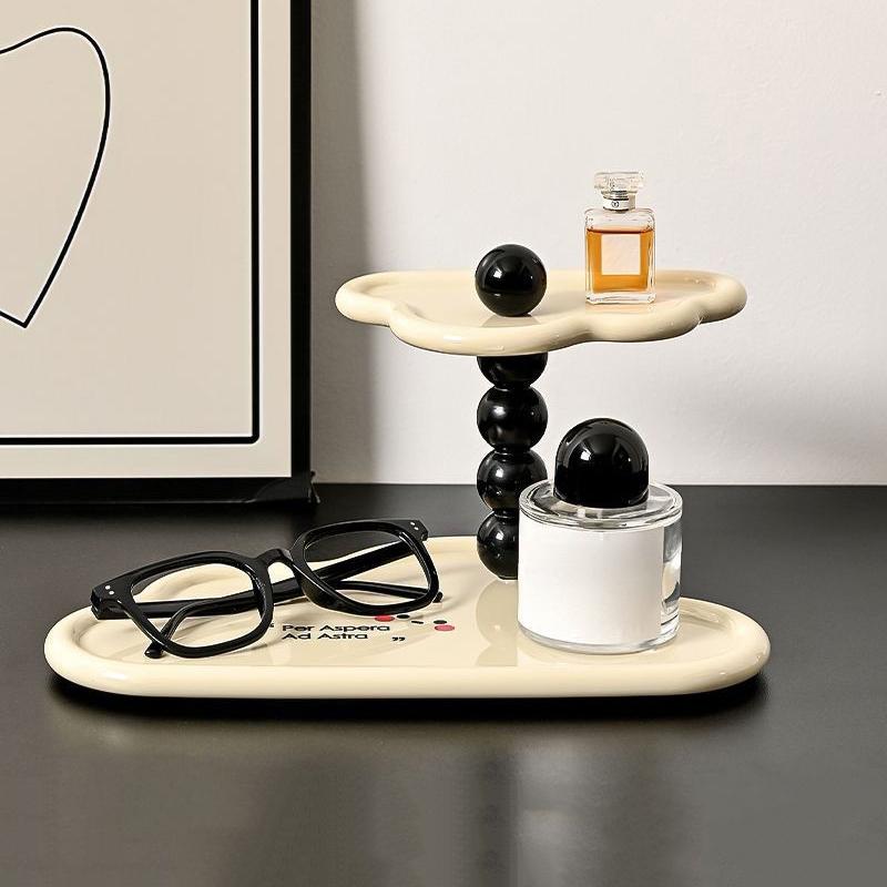 Cloud Shape Double Layer Trays Desktop Perfume Rack Storage Home Decorative Shelf Bathroom Aromatherapy Perfume Organizer