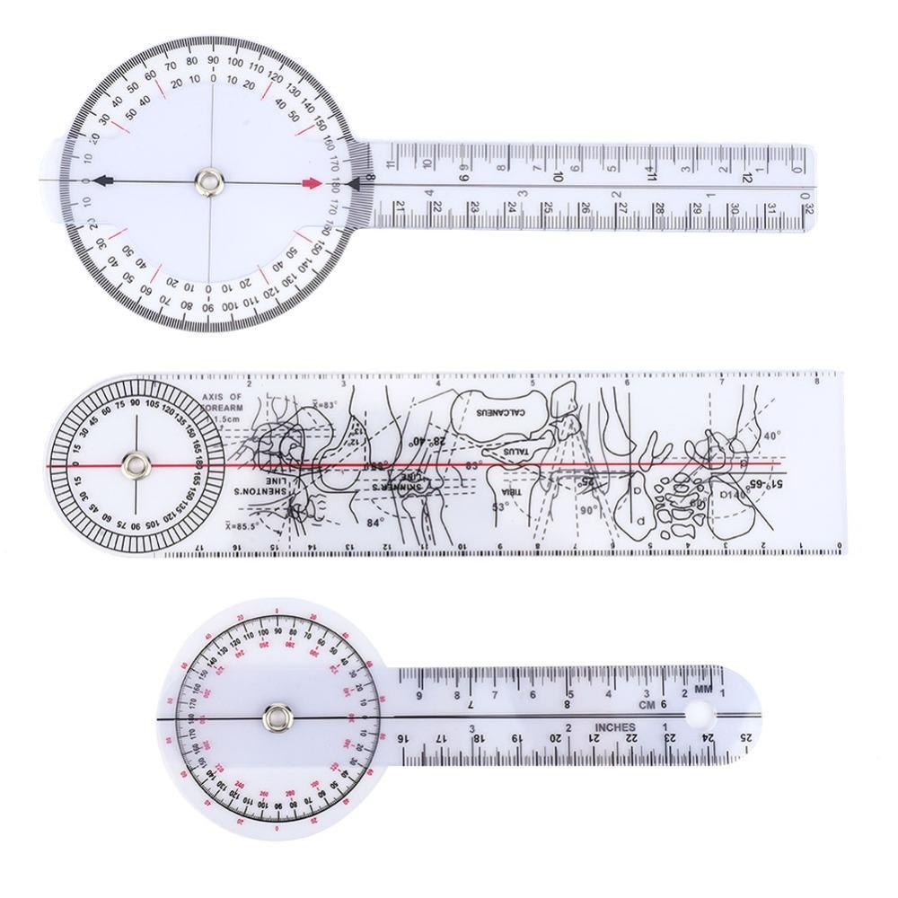 3 Stück Weißes Gesundheitswesen Goniometer 8 Zoll 3-teiliges Goniometer-Kit Goniometer-Set Physische Erholung