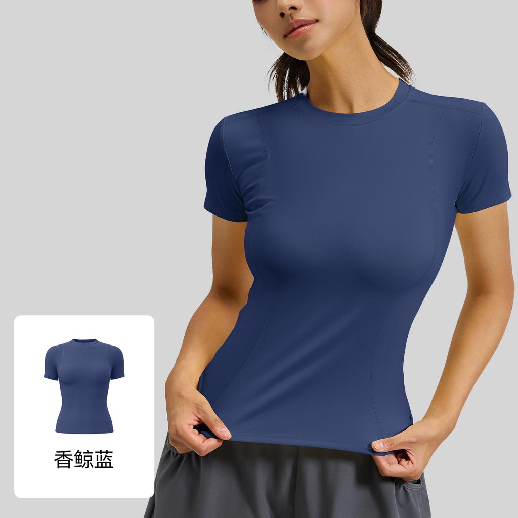 Women's Fashionable Lightweight Athletic Yoga Top, Short-Sleeve Running And Fitness T-Shirt For Summer