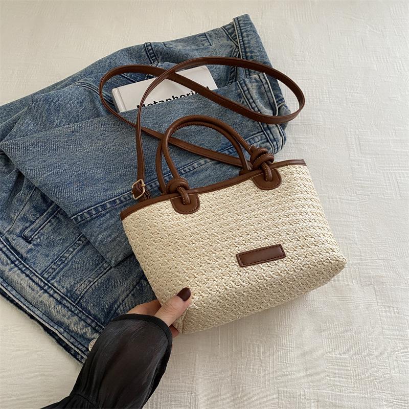 

Портативная сумка-мессенджер, новая летняя пляжная сумка из плетеной соломы, красивая сумка-ведро, плетеная сумка.