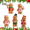 Funny Holiday Party Favors Cartoon Gingerbread Wooden Ornament, Double-sided Printed Desktop Tabletop Figurines, Decorative Signs Craft for