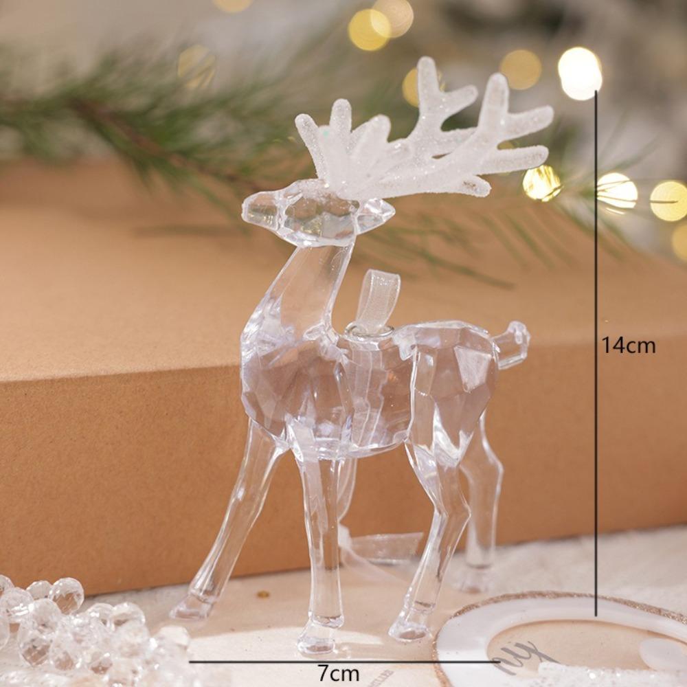 Fashion Acrylic Christmas Crystal Pendants Crystal Transparent Christmas Tree Ornaments DIY Snowflake Crystal Hanging Home