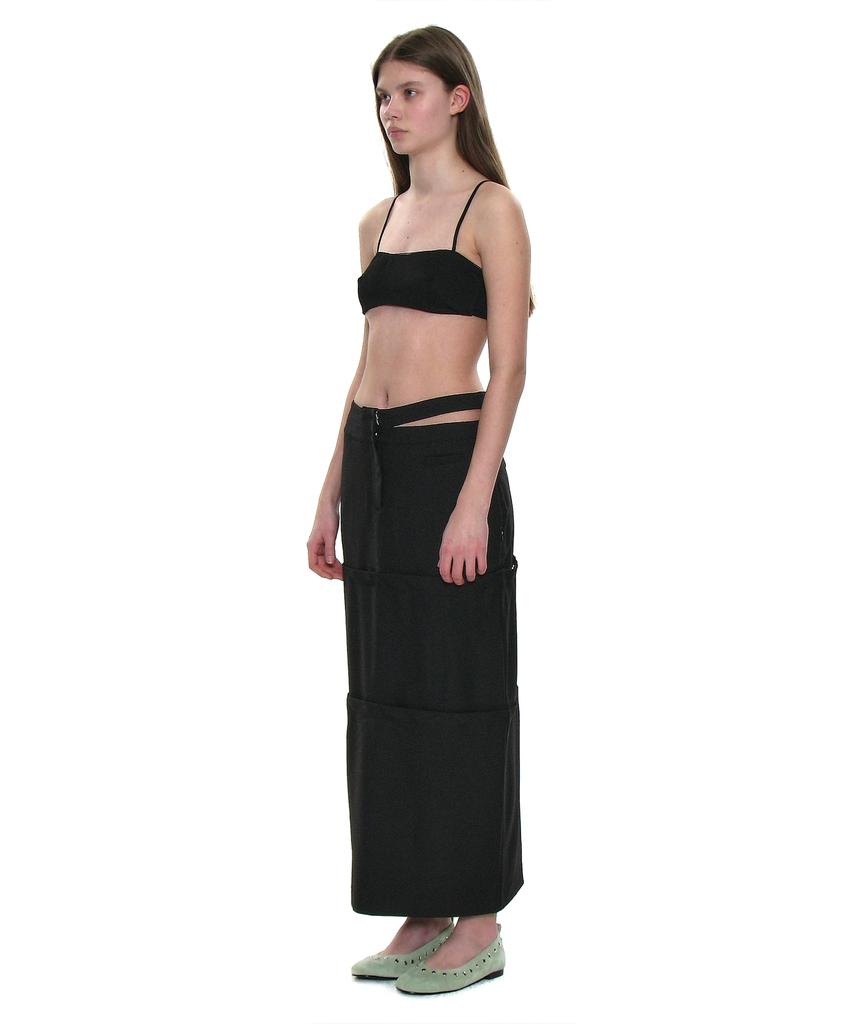 Partimento Woman Multiway Double Waist Transform Skirt_Black