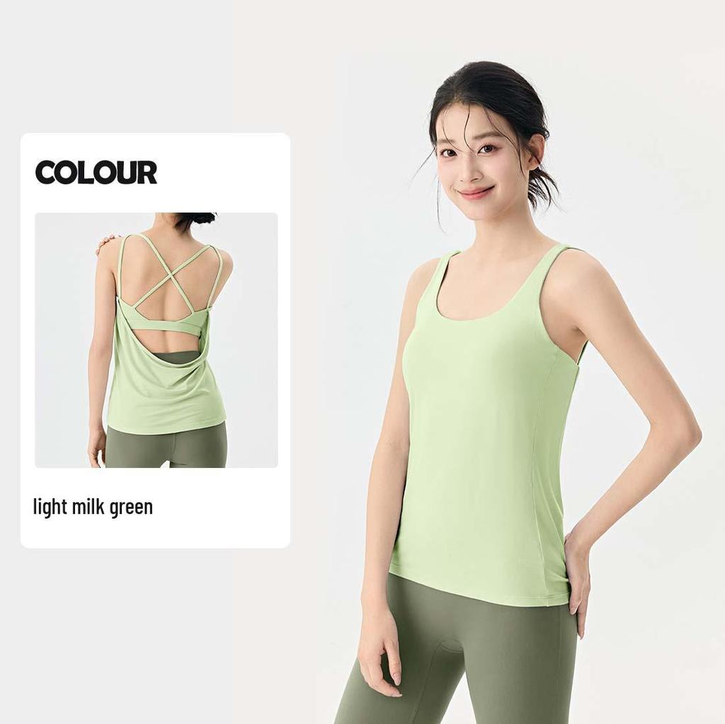 Women's Backless U-Shaped Camisole: Breathable Yoga & Running Vest Cover-up