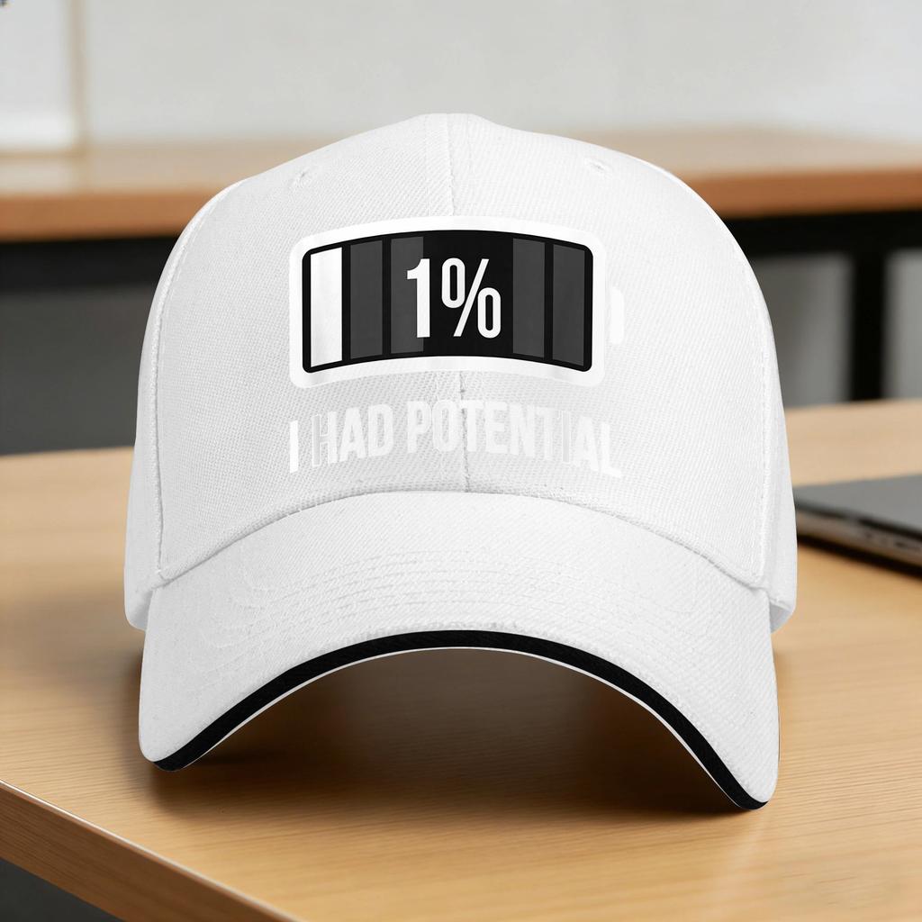 I Had Potential Sun Baseball Cap Summer yk Funny Hip Hop Hats For Women Unisex Tennis Skate Snapback Cap