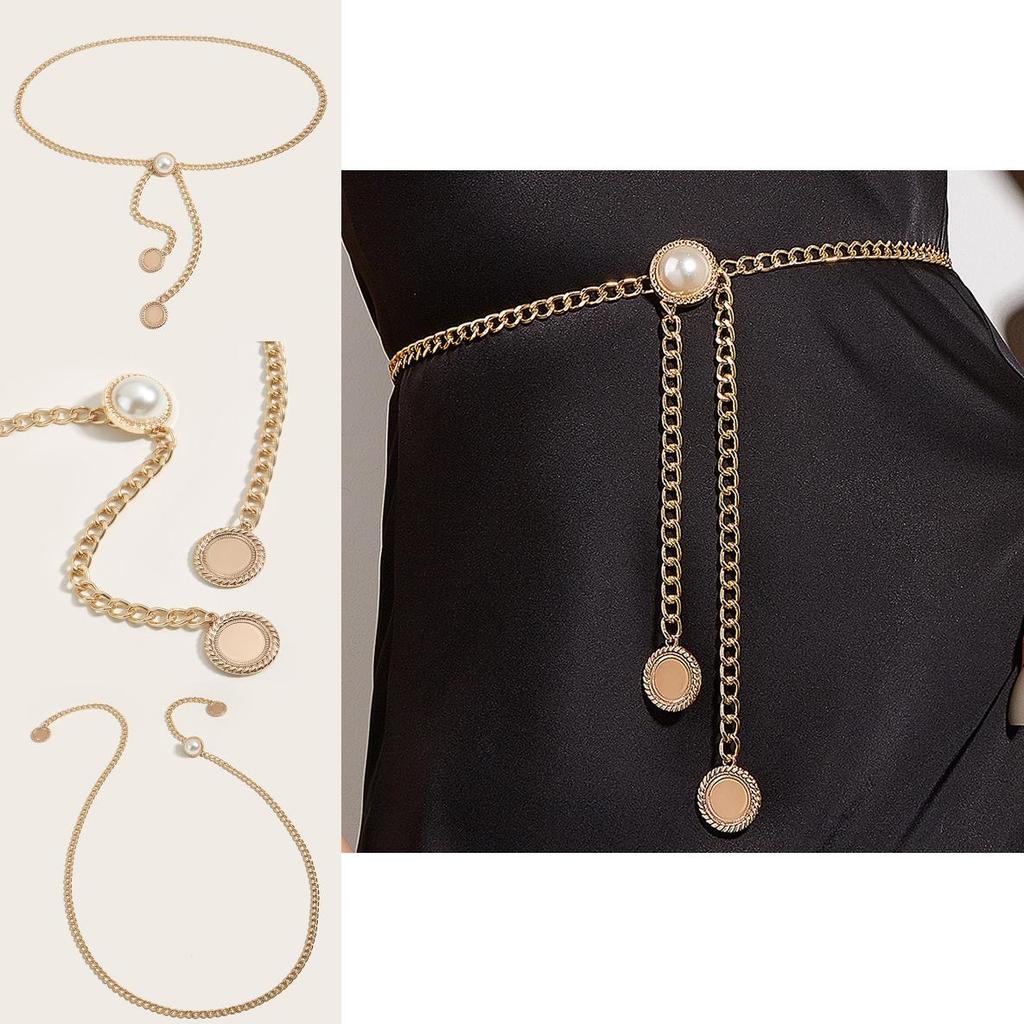 Modische Imitation Perlen Dekoration Damen Lässige Taillenkette Für Frühling Und Herbst
