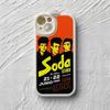SODA STEREO Band Phone Case For Iphone 15 14 12 13 Pro Max 11 Mini X Xr Xs Puls Lambskin Silicone Cover