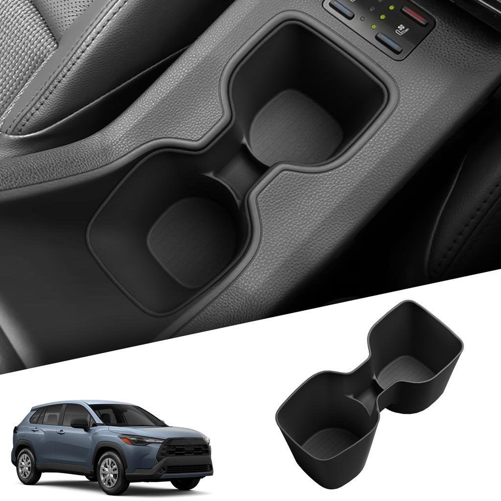 Toyota Corolla Cross 2025-2025 JP Version TPE Center Console Water Cup Holder Insert Shock-Absorbing Tray Organizer Accessory
