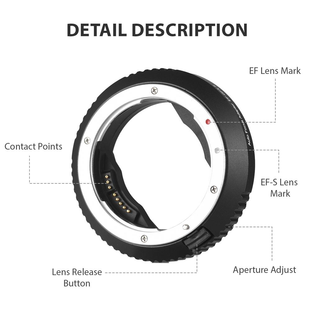 Fuji GFX Mount Adapter, EF To GFX Lens Adapter Compatible with GFX100S,100,50S Aluminum Alloy Manual Mount with Camera Lock