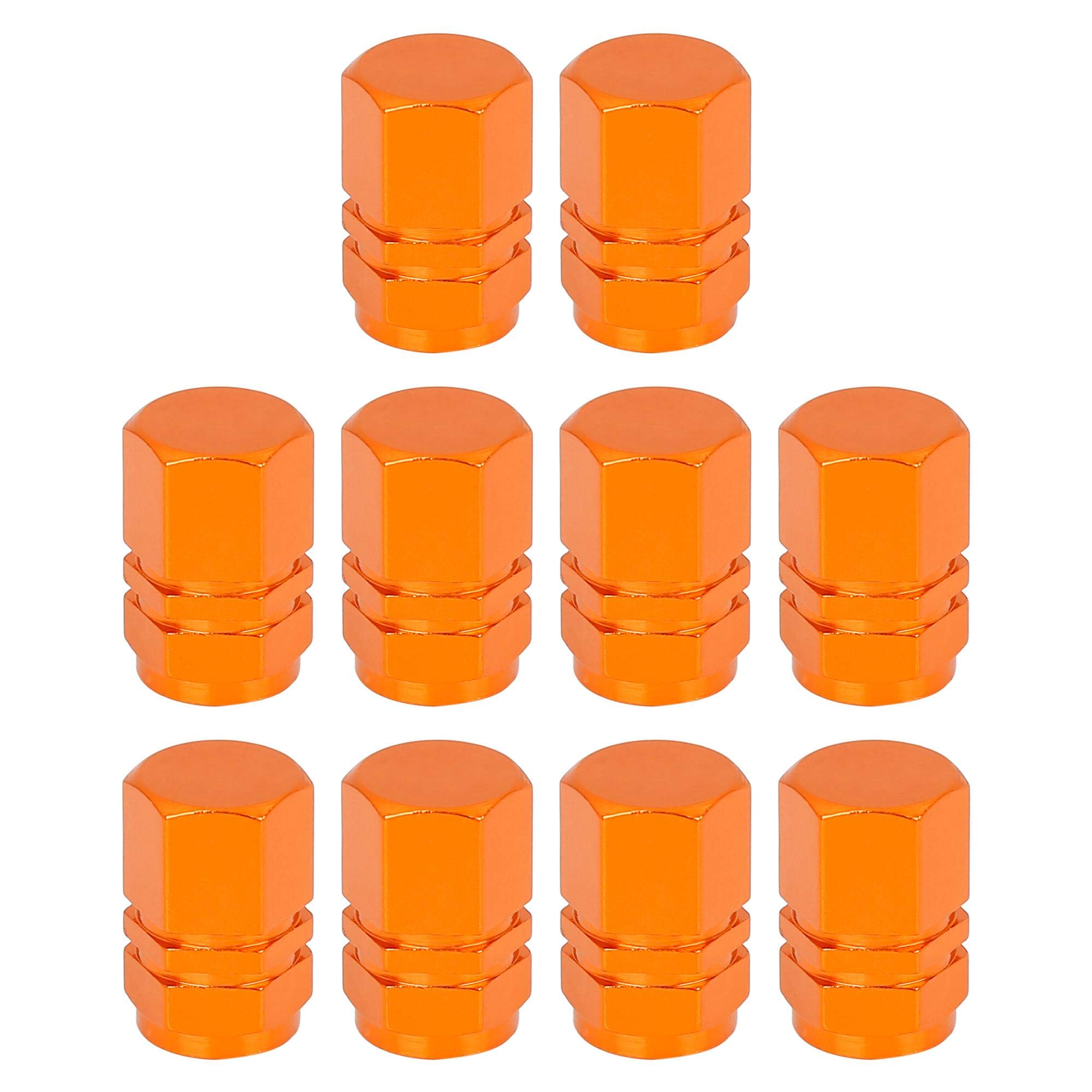 

X AUTOHAUX Tire Stem Valve Cap Wheel Valve Cover Car Dustproof Hexagon Aluminum Alloy Tire Cap 10pcs Orange оранжевый