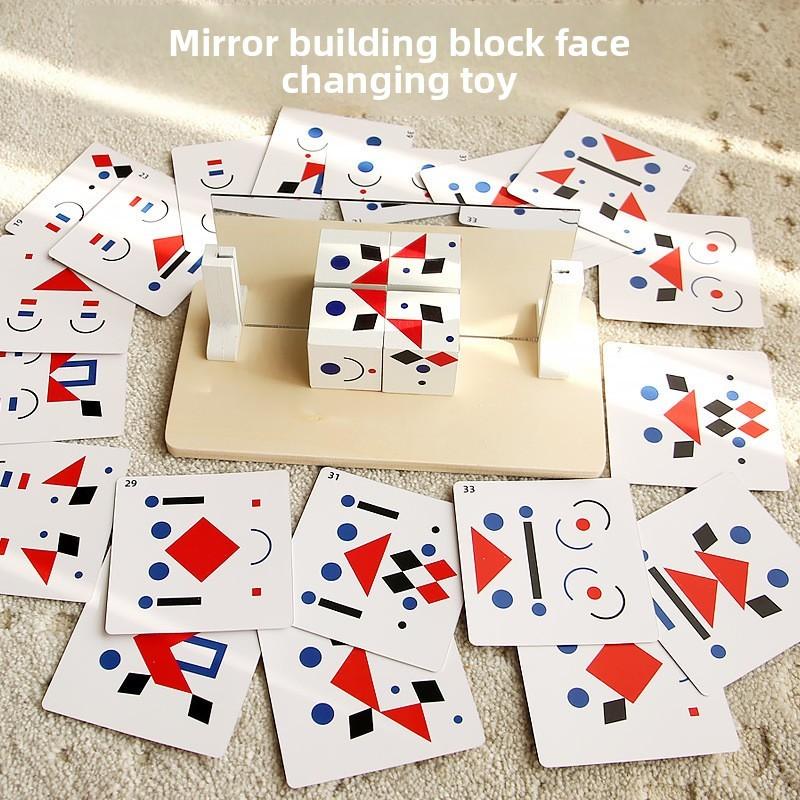 Geometric Puzzle Wooden Blocks Kid Thinking Skills Enhancer Activity Parentchild