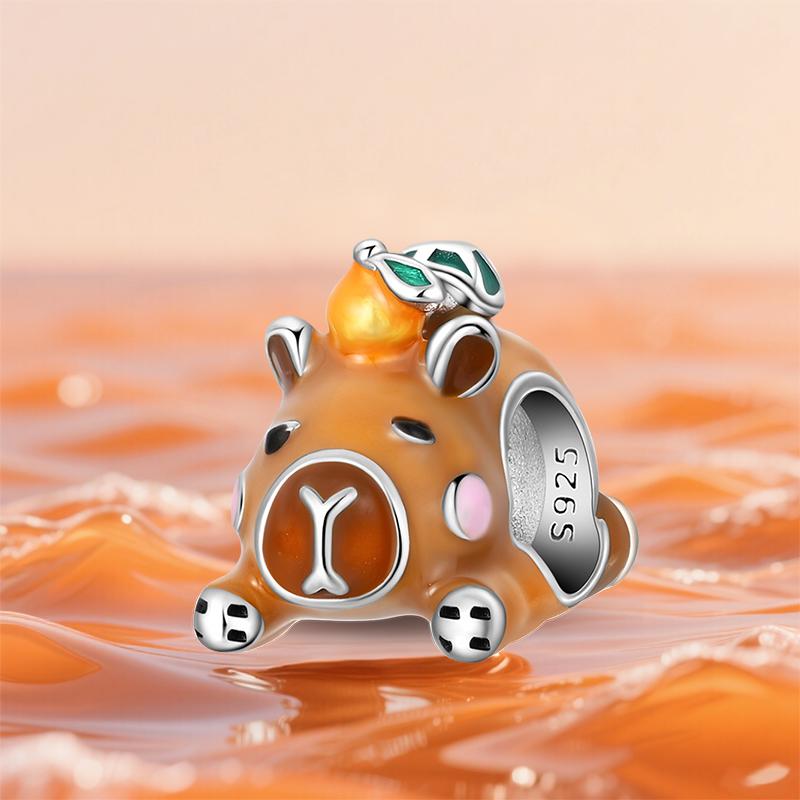 Copper Charms Beads Lovely Capybara Turtle Charms Pendantes Fit Original Bracelets Fine Diy Jewelry Gifts