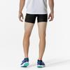 Men's MC Line Tights Shorts, Track & Field Wear, Easy to Move in, Black/Yellow, Size M (U2MBCA11)