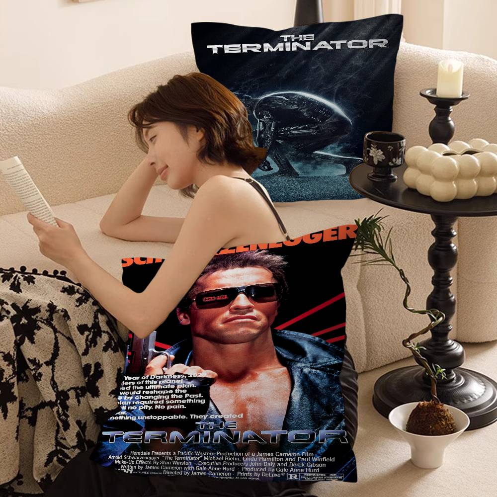 80er Jahre Film TV Der Terminator Kissenbezug Auto Überwurf Kissenbezug für Sofa Auto Weihnachtsgeschenk 40x40cm 45x45cm